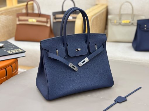 Hermès Birkin 25 Blue Indigo Togo Palladium Hardware - Image 4