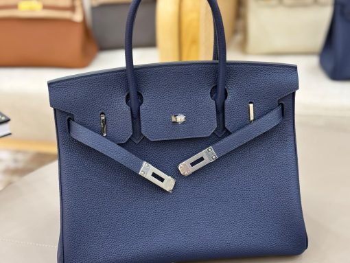 Hermès Birkin 25 Blue Indigo Togo Palladium Hardware - Image 5