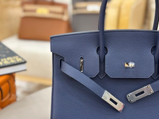 Hermès Birkin 25 Blue Indigo Togo Palladium Hardware - Image 6