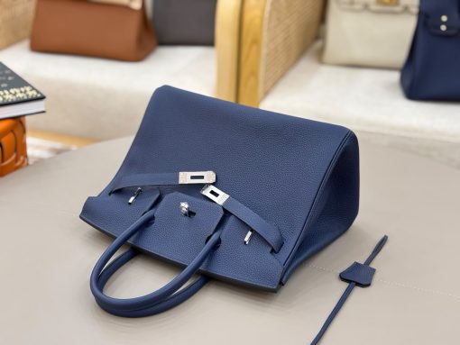 Hermès Birkin 25 Blue Indigo Togo Palladium Hardware - Image 7