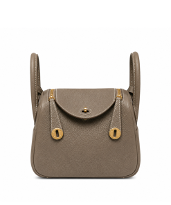 Hermes Mini 19Cm Lindy Taurillon Clemence Etoupe With Gold Hardware