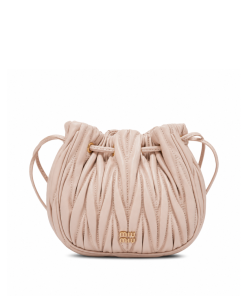 Miu Miu Matelassé Nappa Leather Pouch Powder Pink