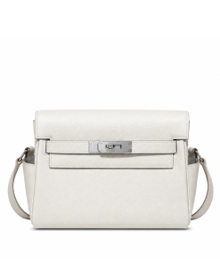 Hermès Kelly Messenger Bag PM In White With Palladium Hardware