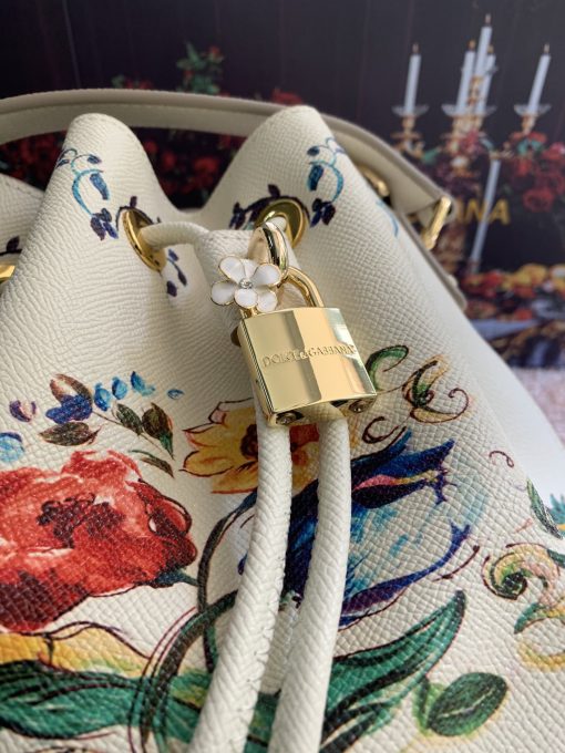 Dolce & Gabbana Beatrice Maiolica Print Bucket Bag - Image 6
