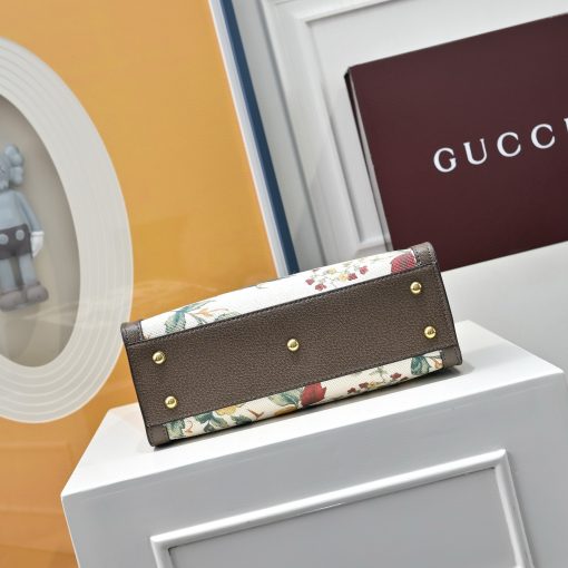 Gucci Diana Bamboo Floral Print Canvas Tote Bag Beige 678842 - Image 8