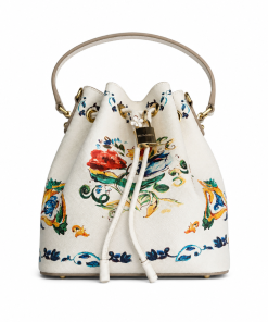 Dolce & Gabbana Beatrice Maiolica Print Bucket Bag