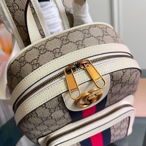 Gucci Ophidia Backpack GG Supreme Small White - Image 4