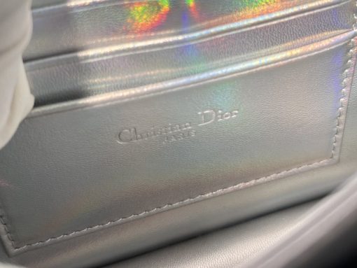 My Dior Mini Bag Iridescent Metallic Silver-Tone Cannage Lambskin - Image 10