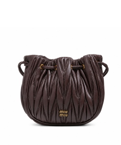 Miu Miu Matelassé Nappa Leather Pouch Burgundy