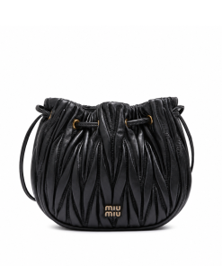 Miu Miu Matelassé Nappa Leather Pouch Black