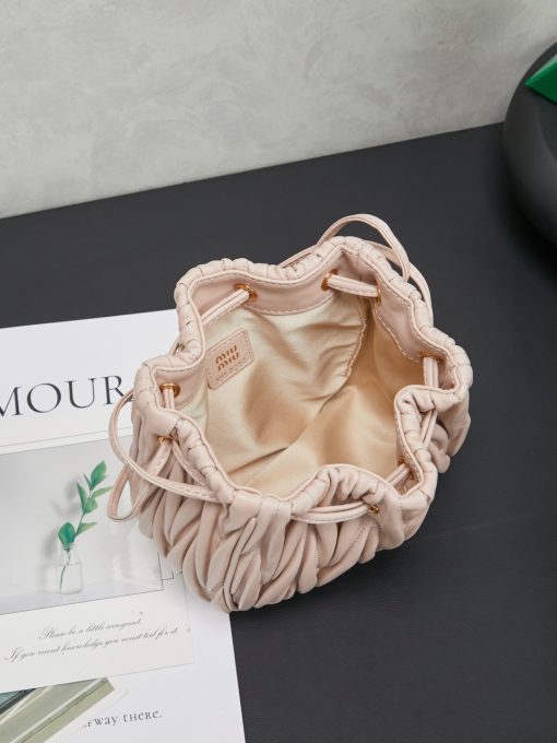 Miu Miu Matelassé Nappa Leather Pouch Powder Pink - Image 9