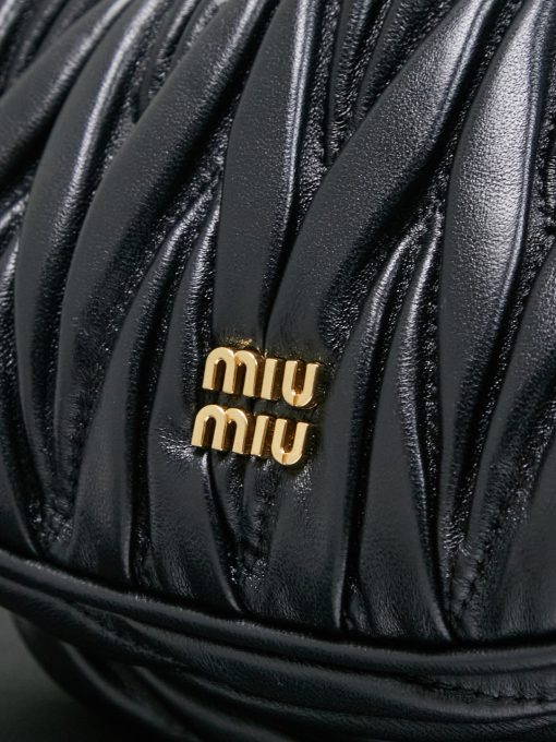 Miu Miu Matelassé Nappa Leather Pouch Black - Image 6