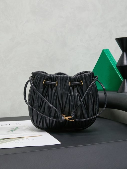 Miu Miu Matelassé Nappa Leather Pouch Black - Image 3