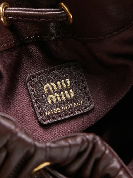 Miu Miu Matelassé Nappa Leather Pouch Burgundy - Image 10