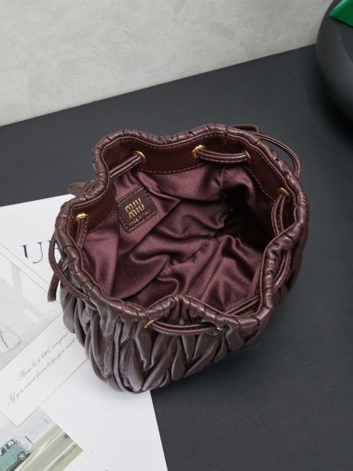 Miu Miu Matelassé Nappa Leather Pouch Burgundy - Image 9