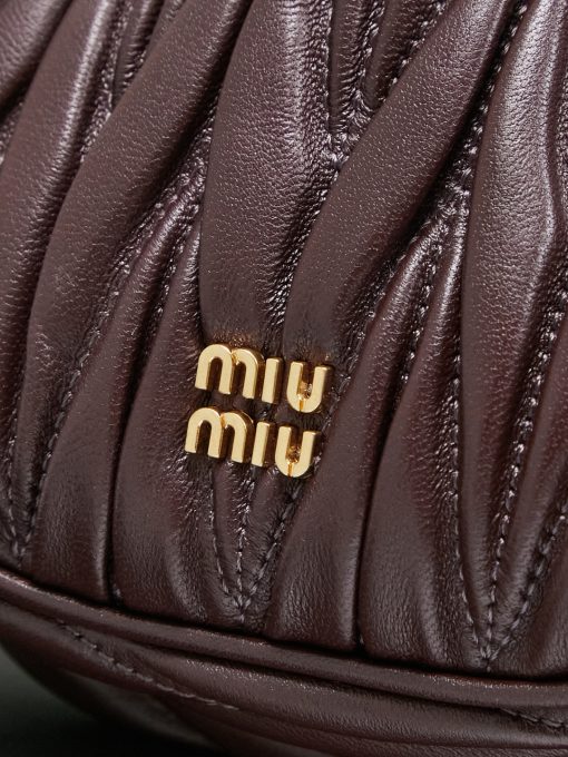 Miu Miu Matelassé Nappa Leather Pouch Burgundy - Image 6