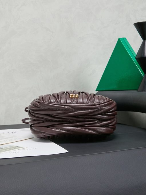 Miu Miu Matelassé Nappa Leather Pouch Burgundy - Image 5