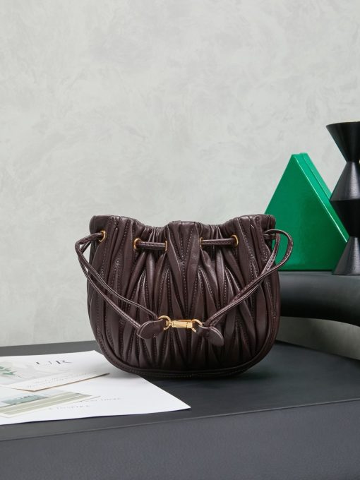 Miu Miu Matelassé Nappa Leather Pouch Burgundy - Image 3