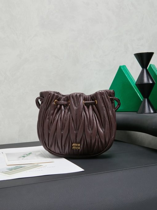 Miu Miu Matelassé Nappa Leather Pouch Burgundy - Image 2