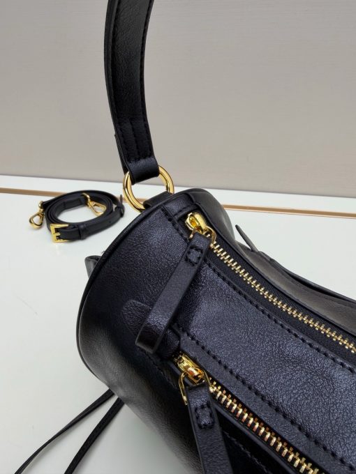 Prada Women's Black Small Logo-Plaque Drawstring 1A296 Shoulder Bag - Image 7