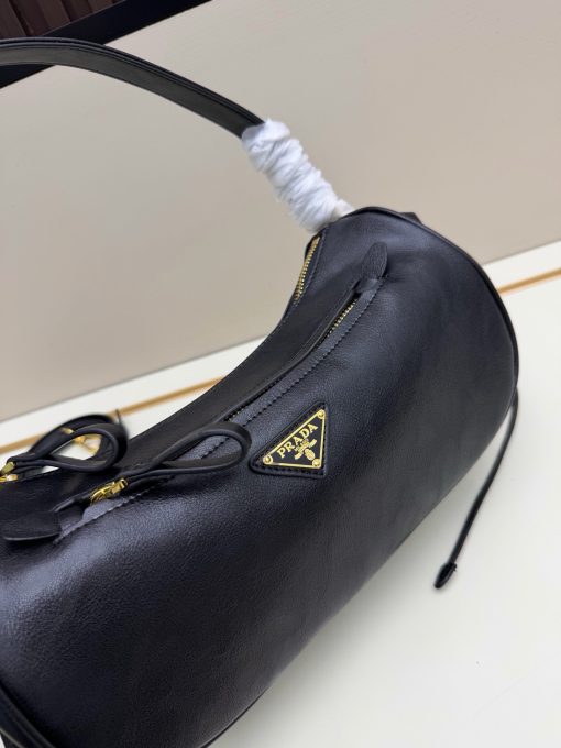 Prada Women's Black Small Logo-Plaque Drawstring 1A296 Shoulder Bag - Image 5