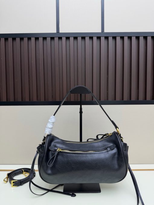 Prada Women's Black Small Logo-Plaque Drawstring 1A296 Shoulder Bag - Image 3