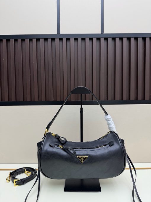 Prada Women's Black Small Logo-Plaque Drawstring 1A296 Shoulder Bag - Image 2