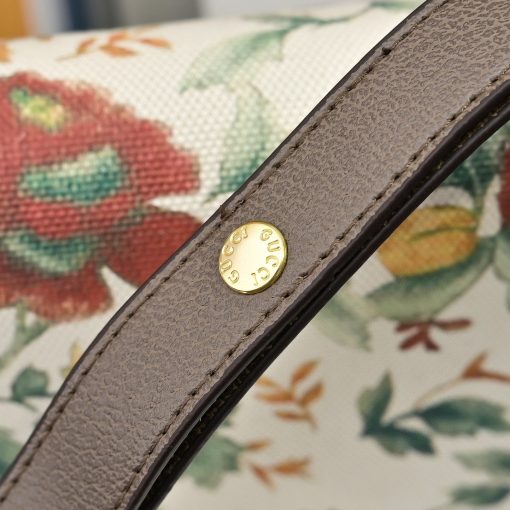 Gucci Horsebit 1955 Floral Print Canvas Shoulder Bag - Image 5