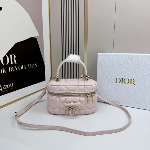 Dior Mini Vanity Soupir Pink Cannage Lambskin - Image 9
