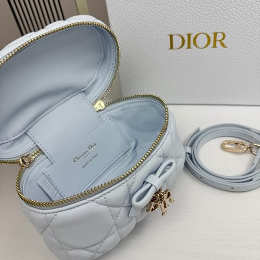 Dior Mini Vanity Ice Blue Cannage Lambskin - Image 7