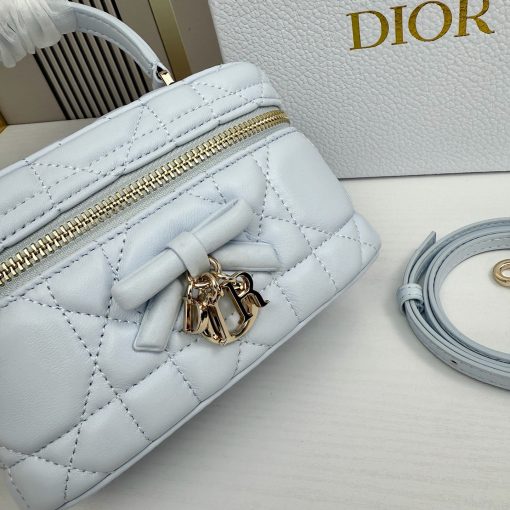 Dior Mini Vanity Ice Blue Cannage Lambskin - Image 6