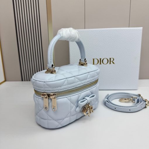 Dior Mini Vanity Ice Blue Cannage Lambskin - Image 5