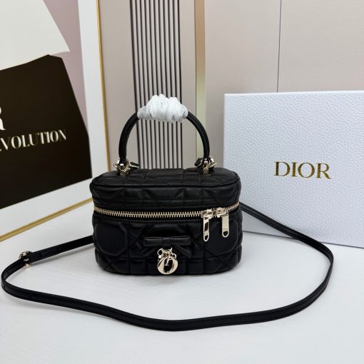 Dior Mini Vanity Black Cannage Lambskin - Image 9