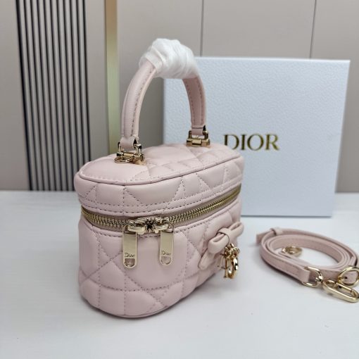 Dior Mini Vanity Soupir Pink Cannage Lambskin - Image 6