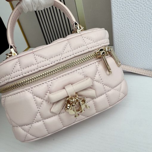 Dior Mini Vanity Soupir Pink Cannage Lambskin - Image 3