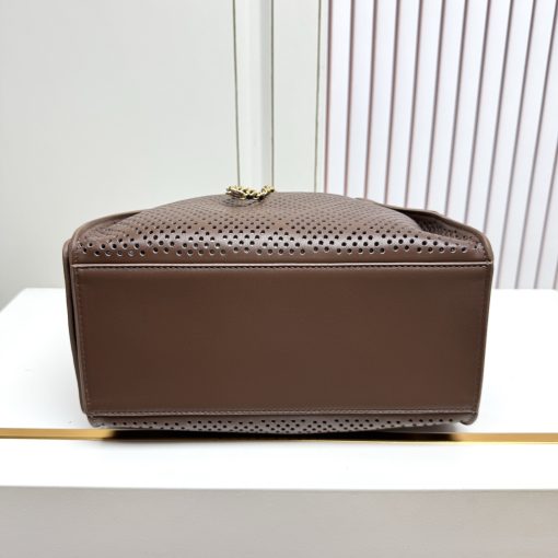 Chanel 25 Small Perforated Calfskin Dark Brown With Gold Hardware - Image 5