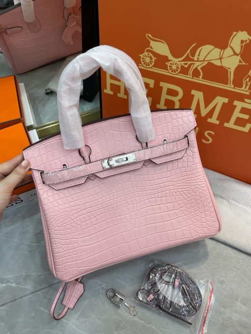 Hermes Birkin 30 Light Pink Alligator With Palladium Hardware - Image 9