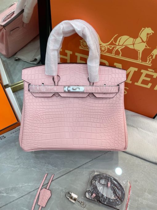 Hermes Birkin 30 Light Pink Alligator With Palladium Hardware - Image 8