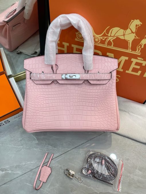 Hermes Birkin 30 Light Pink Alligator With Palladium Hardware - Image 7