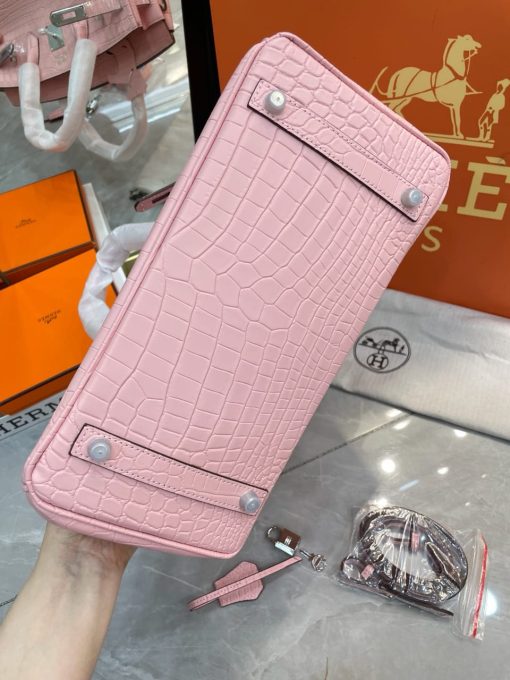 Hermes Birkin 30 Light Pink Alligator With Palladium Hardware - Image 6