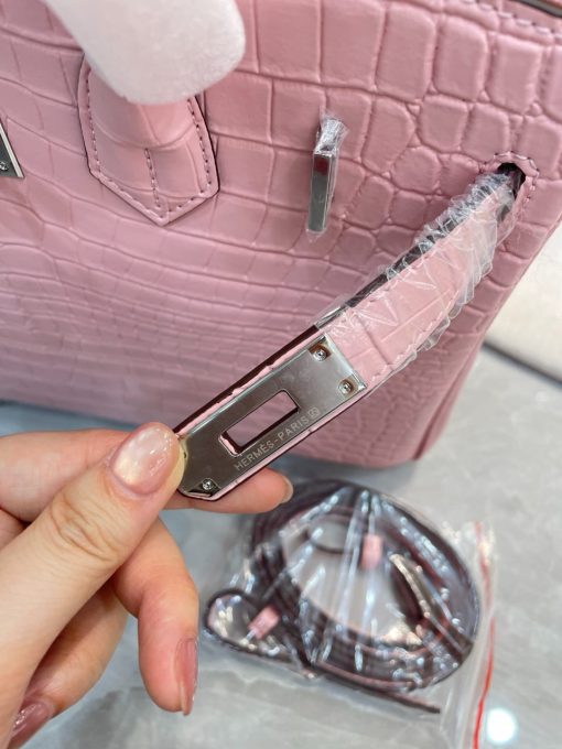 Hermes Birkin 30 Light Pink Alligator With Palladium Hardware - Image 4