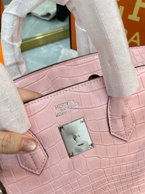 Hermes Birkin 30 Light Pink Alligator With Palladium Hardware - Image 3