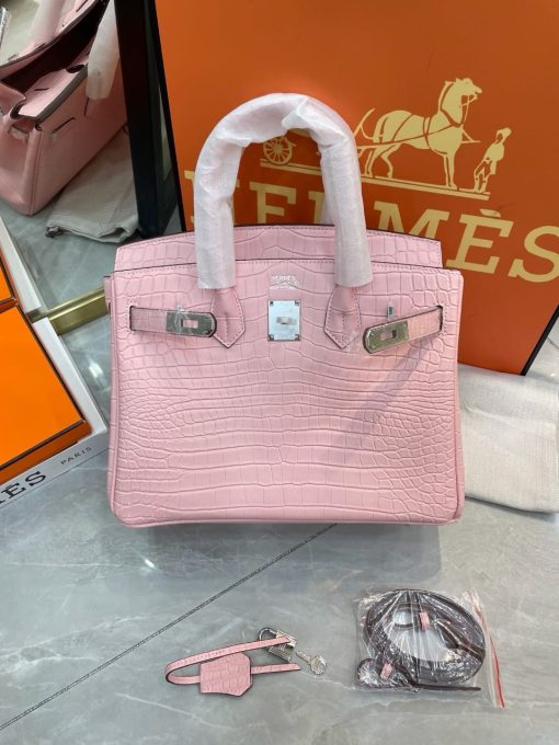 Hermes Birkin 30 Light Pink Alligator With Palladium Hardware - Image 2