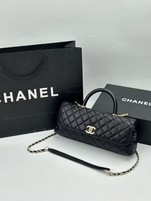 Chanel Caviar Quilted Maxi East West Coco Handle Gold Hardware - Image 2