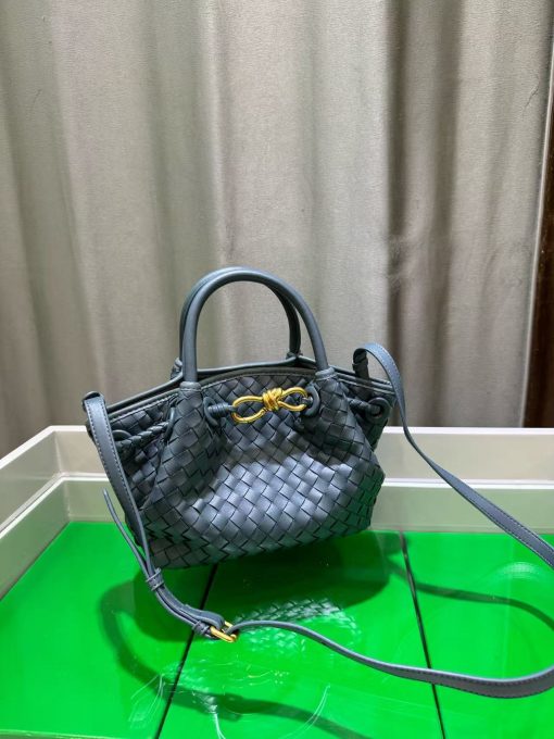 Bottega Veneta Small Andiamo Woven Handbag Grey - Image 5