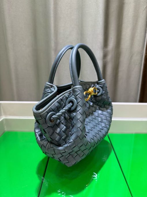 Bottega Veneta Small Andiamo Woven Handbag Grey - Image 2