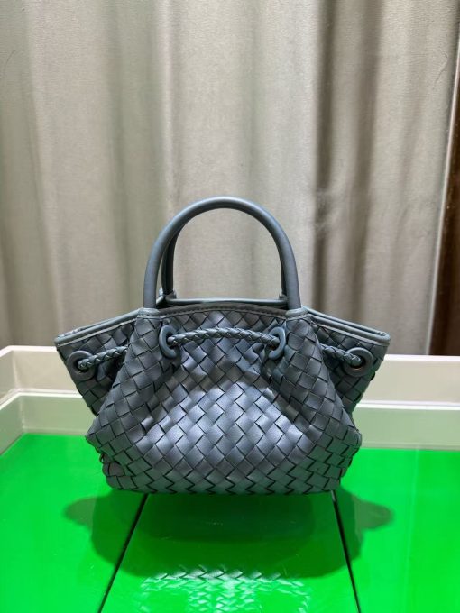 Bottega Veneta Small Andiamo Woven Handbag Grey - Image 3