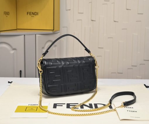 Fendi Baguette Mini Embossed FF Lambskin Bag - Image 2