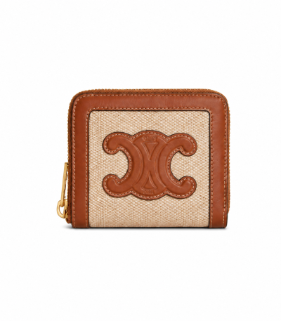 CELINE Cuir Triomphe Compact Zipped Wallet