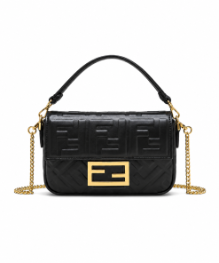 Fendi Baguette Mini Embossed FF Lambskin Bag